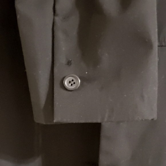 Roxy Trench Coat Black Midi Length Lined Button Up Collar Classic Woman Medium - Picture 12 of 15